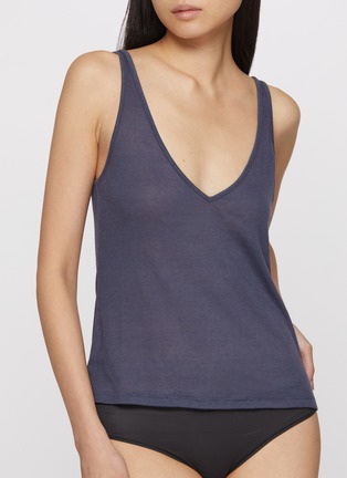 Figure View - Click To Enlarge - SKIMS - Sheer Rib V-Neck Tank Top