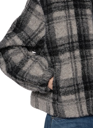  - JUUN.J - Chequered High Neck Wool Fleece Jacket