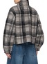 Back View - Click To Enlarge - JUUN.J - Chequered High Neck Wool Fleece Jacket