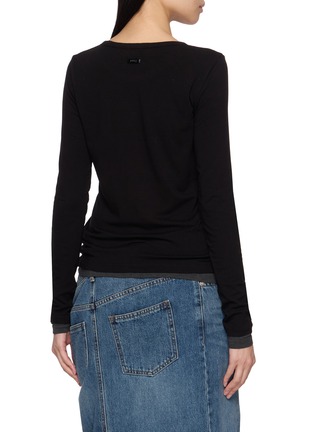 Back View - Click To Enlarge - JUUN.J - Long Sleeve Layered Wool Jersey Top