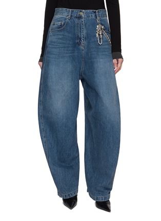 Main View - Click To Enlarge - JUUN.J - Beaded Chain Denim Jeans