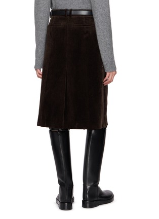 Back View - Click To Enlarge - JUUN.J - Belted Slit Corduroy Skirt