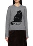 JUUN.J Cat Intarsia Crewneck Knit Sweater