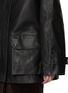  - JUUN.J - Contrast Suede Collar Faux Leather Work Jumper Jacket