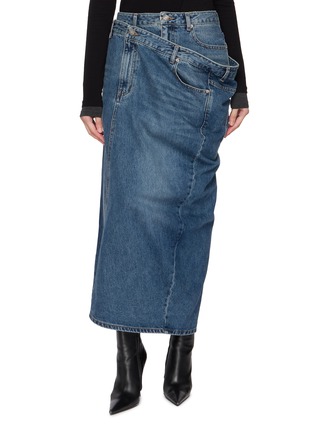 Main View - Click To Enlarge - JUUN.J - Double Waistband Layered Denim Skirt