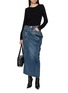 Figure View - Click To Enlarge - JUUN.J - Double Waistband Layered Denim Skirt