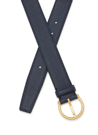 Detail View - Click To Enlarge - THOM BROWNE - Round Buckle Grained Leather Belt