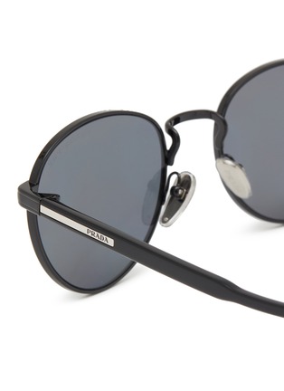 Detail View - Click To Enlarge - PRADA - Metal Round Sunglasses