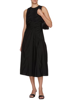 Figure View - Click To Enlarge - THEORY - Ruched Tank Midi Dress