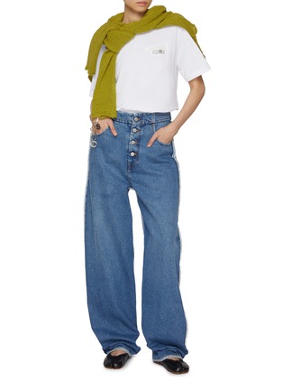 Figure View - Click To Enlarge - MM6 MAISON MARGIELA - Logo Tape Cotton T-Shirt