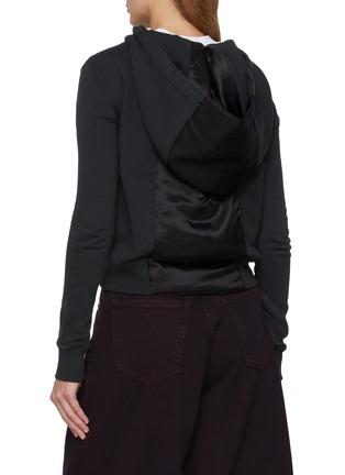 Back View - Click To Enlarge - MM6 MAISON MARGIELA - Expansion Zip Up Cotton Hoodie
