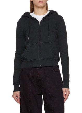 Main View - Click To Enlarge - MM6 MAISON MARGIELA - Expansion Zip Up Cotton Hoodie