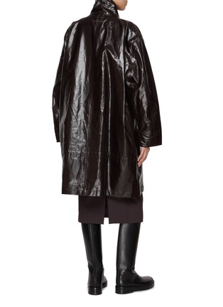 Back View - Click To Enlarge - MM6 MAISON MARGIELA - Waxed Linen Parka Coat
