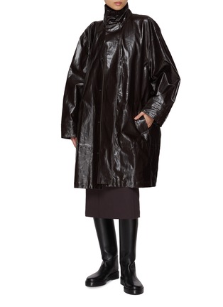 Figure View - Click To Enlarge - MM6 MAISON MARGIELA - Waxed Linen Parka Coat
