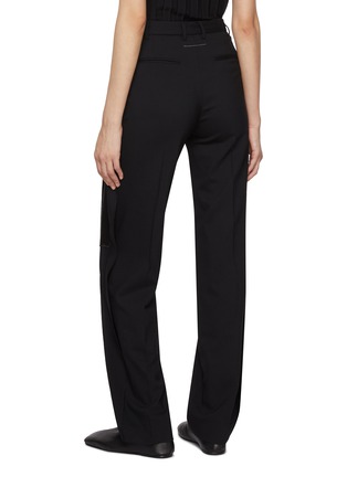 Back View - Click To Enlarge - MM6 MAISON MARGIELA - Side Pleated Panel Tailored Pants
