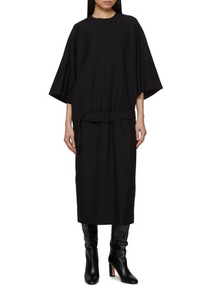 Main View - Click To Enlarge - MM6 MAISON MARGIELA - Belted Wool Maxi Dress