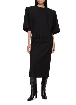 Figure View - Click To Enlarge - MM6 MAISON MARGIELA - Belted Wool Maxi Dress