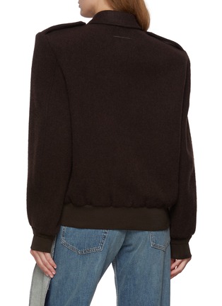 Back View - Click To Enlarge - MM6 MAISON MARGIELA - Oversized Shoulder Wool Bomber Jacket