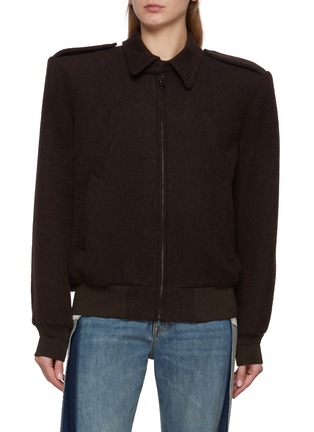 Main View - Click To Enlarge - MM6 MAISON MARGIELA - Oversized Shoulder Wool Bomber Jacket