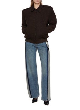 Figure View - Click To Enlarge - MM6 MAISON MARGIELA - Oversized Shoulder Wool Bomber Jacket