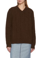 MM6 MAISON MARGIELA | V-Neck Cable Knit Sweater | Women