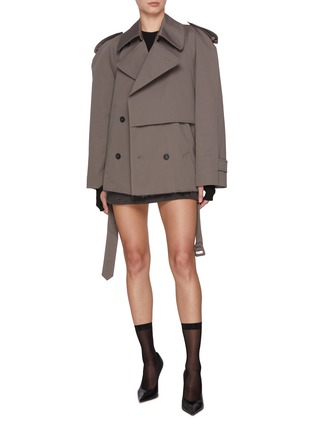 Figure View - Click To Enlarge - MM6 MAISON MARGIELA - Oversized Double Breasted Trench Coat