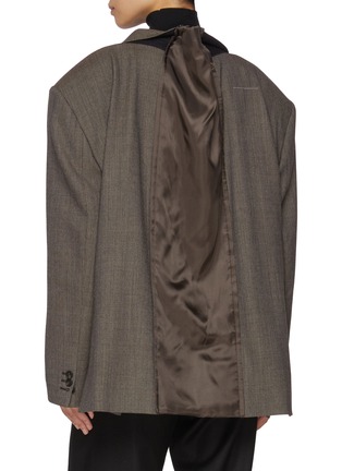 Back View - Click To Enlarge - MM6 MAISON MARGIELA - Expansion Single Breasted Wool Tweed Blazer