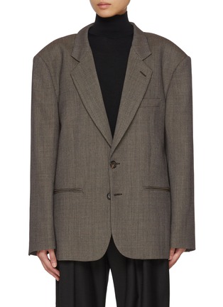 Main View - Click To Enlarge - MM6 MAISON MARGIELA - Expansion Single Breasted Wool Tweed Blazer