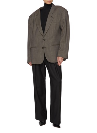 Figure View - Click To Enlarge - MM6 MAISON MARGIELA - Expansion Single Breasted Wool Tweed Blazer