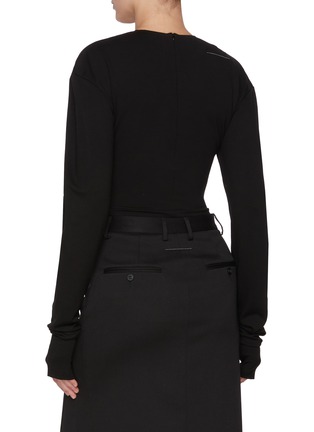 Back View - Click To Enlarge - MM6 MAISON MARGIELA - Long Sleeve Jersey Bodysuit