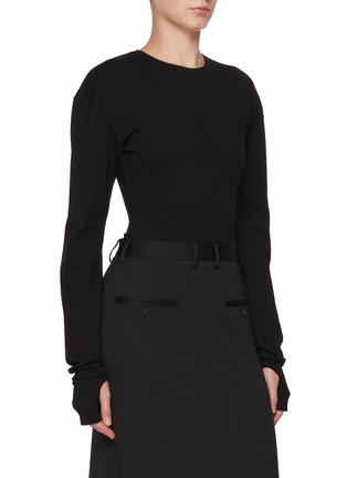 Front View - Click To Enlarge - MM6 MAISON MARGIELA - Long Sleeve Jersey Bodysuit