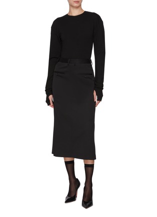 Figure View - Click To Enlarge - MM6 MAISON MARGIELA - Long Sleeve Jersey Bodysuit