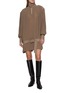 Figure View - Click To Enlarge - MM6 MAISON MARGIELA - Long Sleeve High Neck Pleated Mini Dress