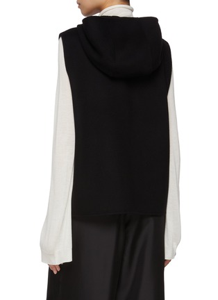 Back View - Click To Enlarge - THEORY - High Collar Zipped Hooded Wool Cashmere Vest