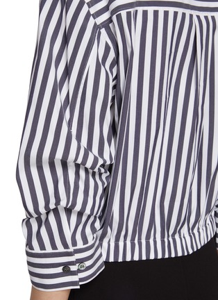  - THEORY - Cropped Striped Cotton Blend Shirt