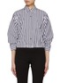 Main View - Click To Enlarge - THEORY - Cropped Striped Cotton Blend Shirt