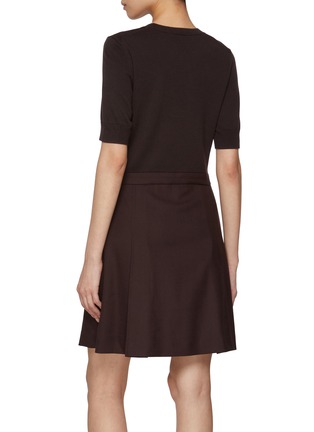 Back View - Click To Enlarge - THEORY - Deep Pleated Wool Shift Dress