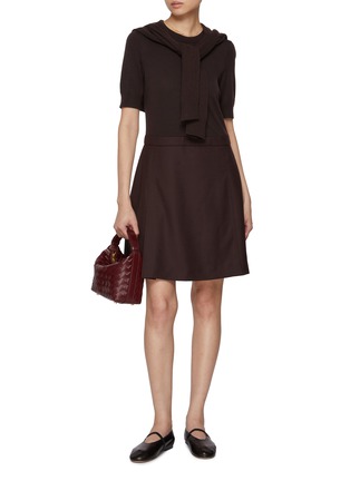 Figure View - Click To Enlarge - THEORY - Deep Pleated Wool Shift Dress