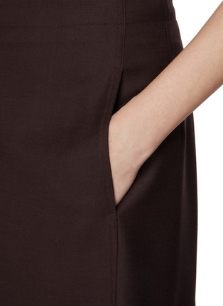  - THEORY - Deep Pleated Wool Blend Midi Skirt