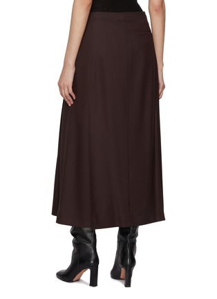 Back View - Click To Enlarge - THEORY - Deep Pleated Wool Blend Midi Skirt