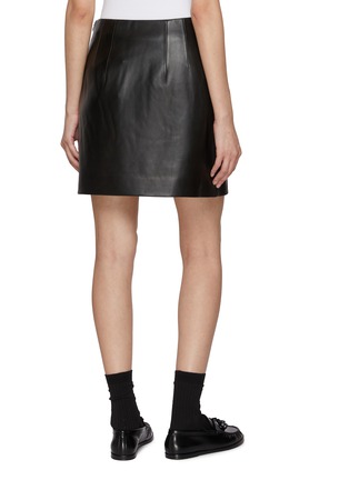 Back View - Click To Enlarge - THEORY - High Waist Darted Leather Mini Skirt