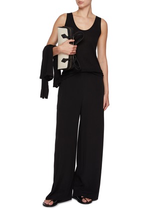 Figure View - Click To Enlarge - JOSEPH - Pleated Cotton Wide Leg Trousers