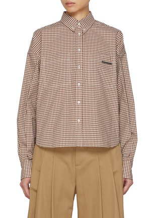 Main View - Click To Enlarge - BRUNELLO CUCINELLI - Chequered Cotton Button Down Shirt