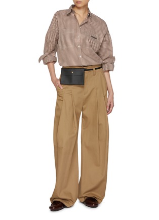 Figure View - Click To Enlarge - BRUNELLO CUCINELLI - Chequered Cotton Button Down Shirt