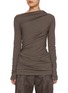 Main View - Click To Enlarge - BRUNELLO CUCINELLI - Asymmetrical Ruched Jersey Top