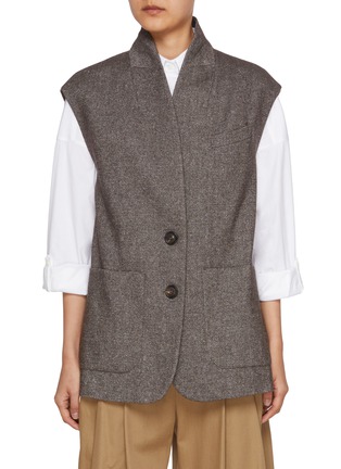 Main View - Click To Enlarge - BRUNELLO CUCINELLI - Sparkling Cap Sleeve Gilet