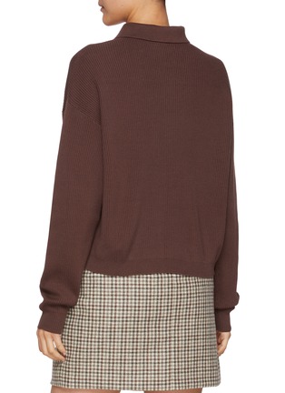 Back View - Click To Enlarge - BRUNELLO CUCINELLI - Ribbed Cotton Polo Shirt