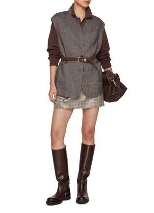Figure View - Click To Enlarge - BRUNELLO CUCINELLI - Ribbed Cotton Polo Shirt
