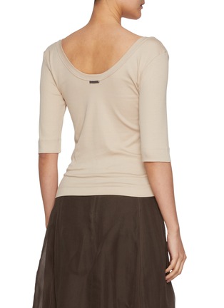Back View - Click To Enlarge - BRUNELLO CUCINELLI - Monili Embellished Scoop Neck T-Shirt