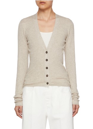 Main View - Click To Enlarge - BRUNELLO CUCINELLI - V-Neck Ribbed Cardigan